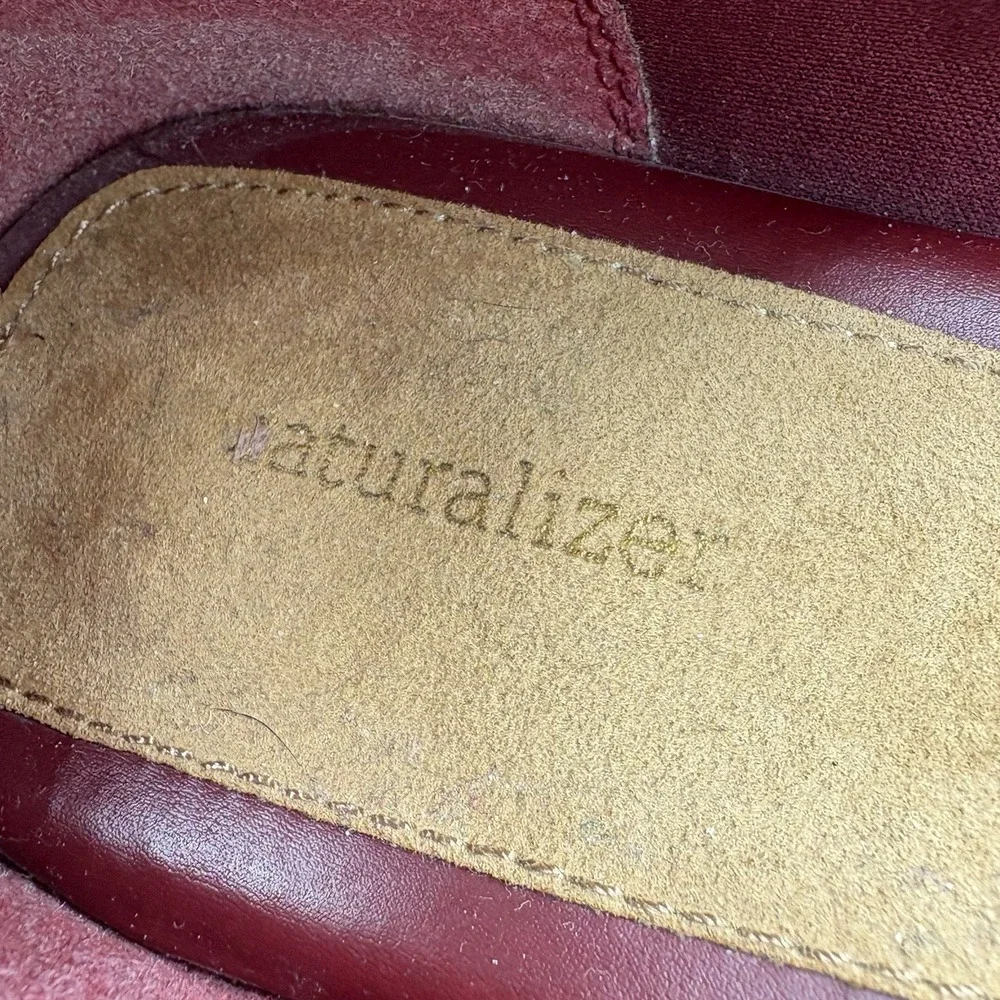 Naturalizer Shoes Womens Size 11 M Farrah Dark Red‎ Loafers Leather Wedge